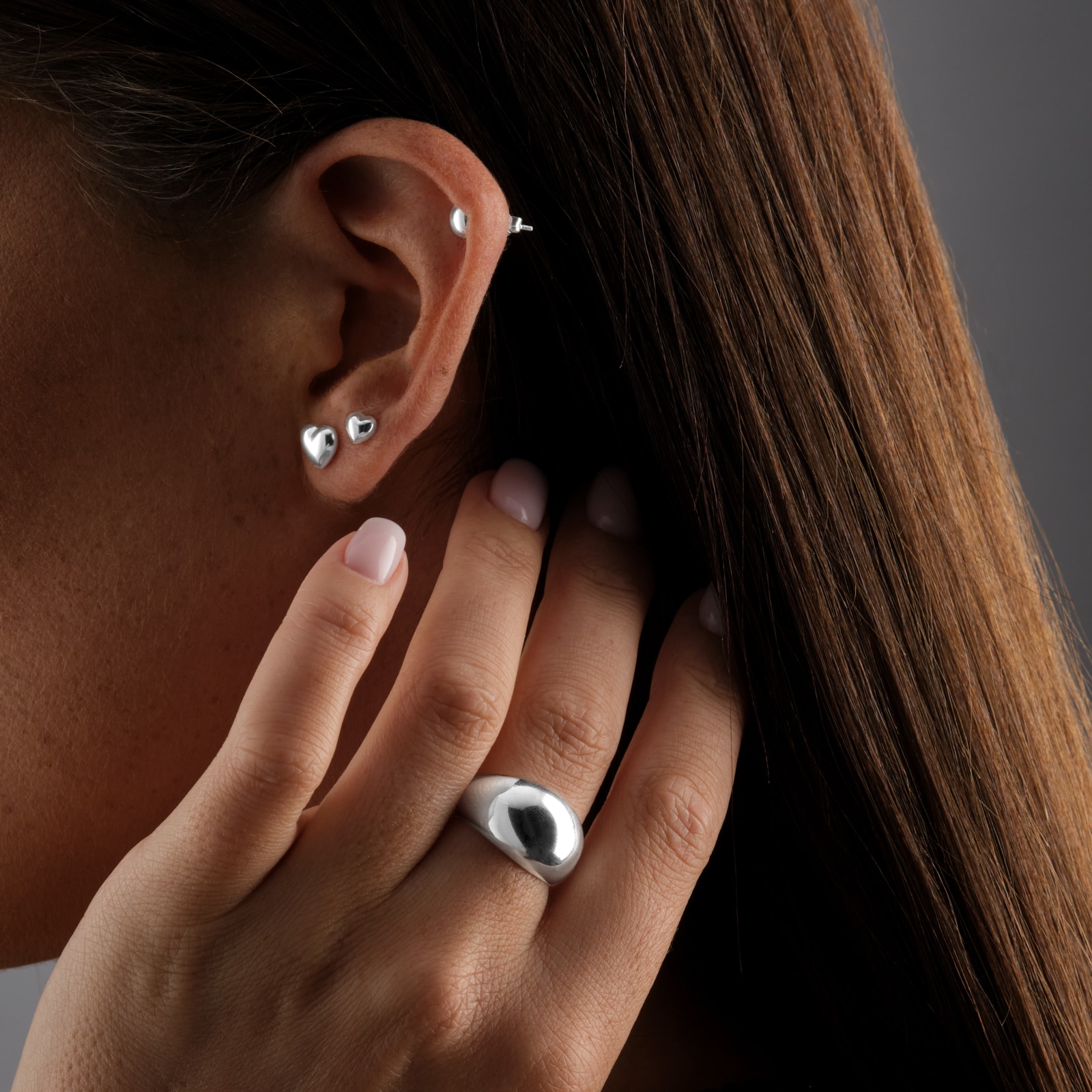 Goldsmiths Sterling Silver 5mm Puff Heart Studs Goldsmiths Sterling Silver 5mm Puff Heart Studs