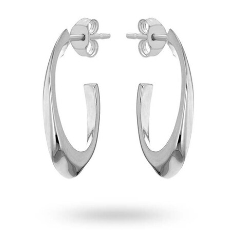 Goldsmiths Silver Twist Hoop Earrings