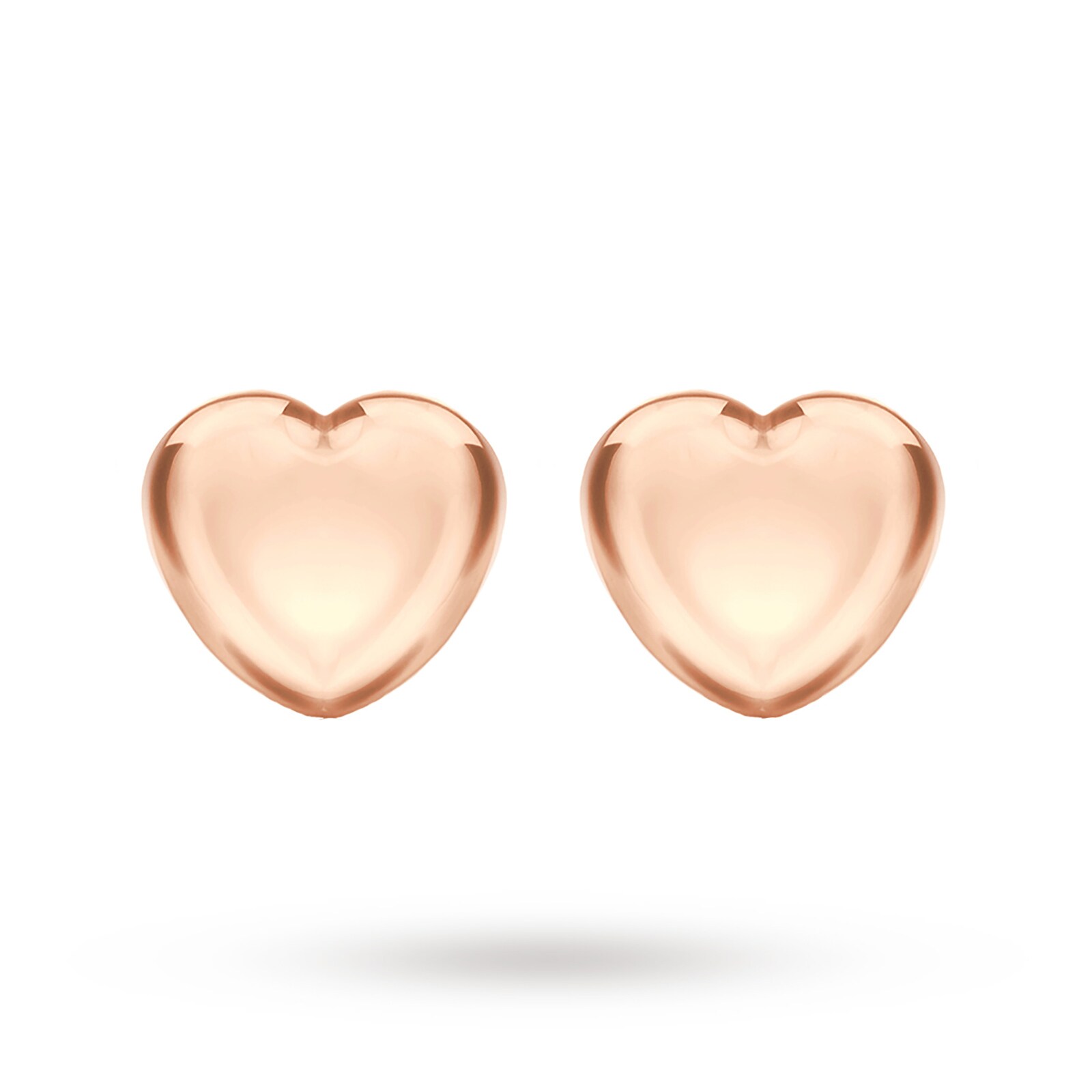 Goldsmiths Rose Gold Plated Heart Stud Earrings
