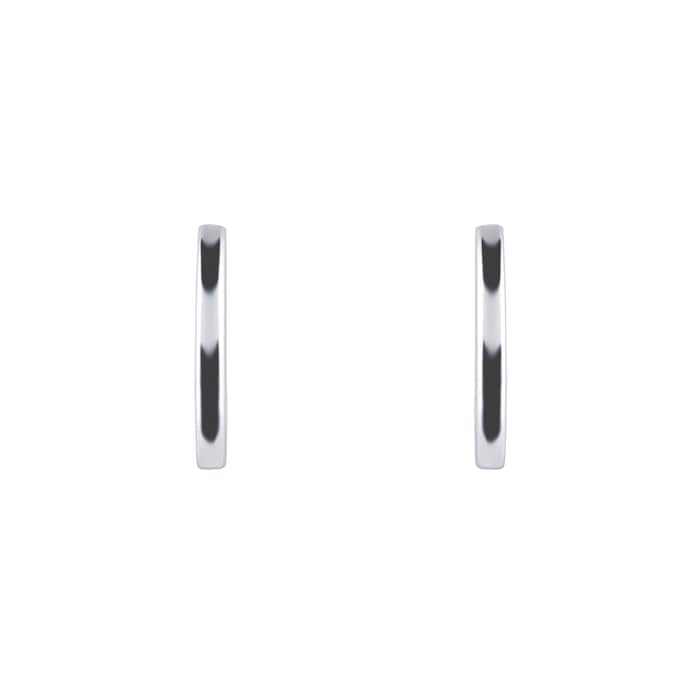 Goldsmiths Silver Rectangle Huggie Earrings