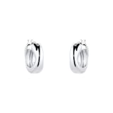 Goldsmiths Silver Chunky Crossover Hoop Earrings