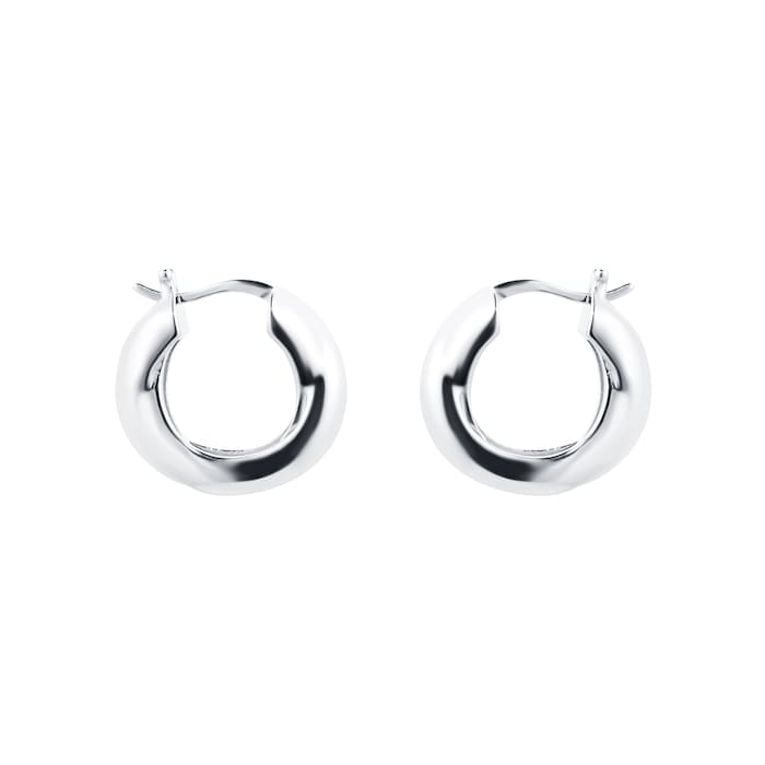 Goldsmiths Silver Chunky Crossover Hoop Earrings