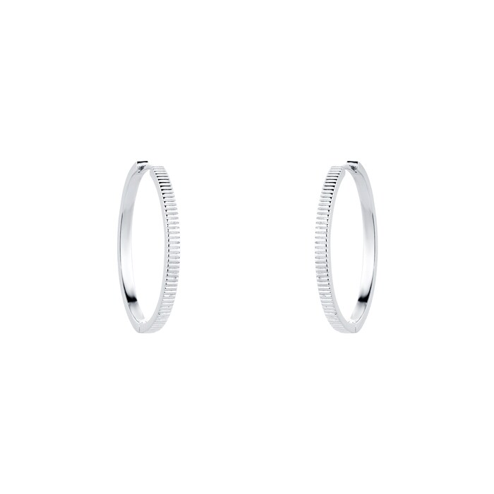 Goldsmiths Silver Large Groove Hoop Earrings