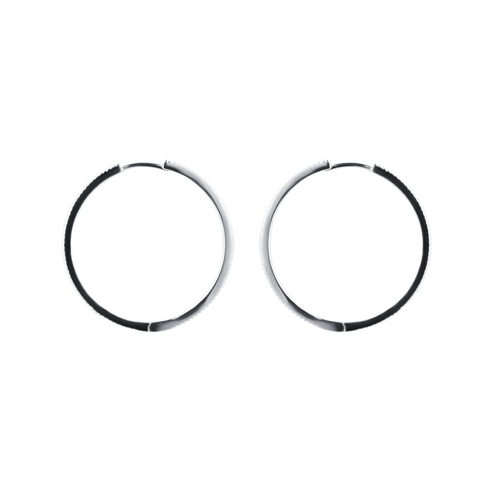 Goldsmiths Silver Large Groove Hoop Earrings