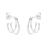Goldsmiths Silver Double Wire Hoop Earrings