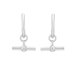 LeCalla Orecchini A Cerchio Grandi In Argento 925 Con Ciondolo A T, 43 Mm, Per Donna, Ipoallergenici Con Rivestimento Anti-appannamento