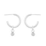 Goldsmiths Sterling Silver 15mm T Bar Hoop Earrings