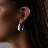 Goldsmiths Sterling Silver Graduated Hoop Earrings