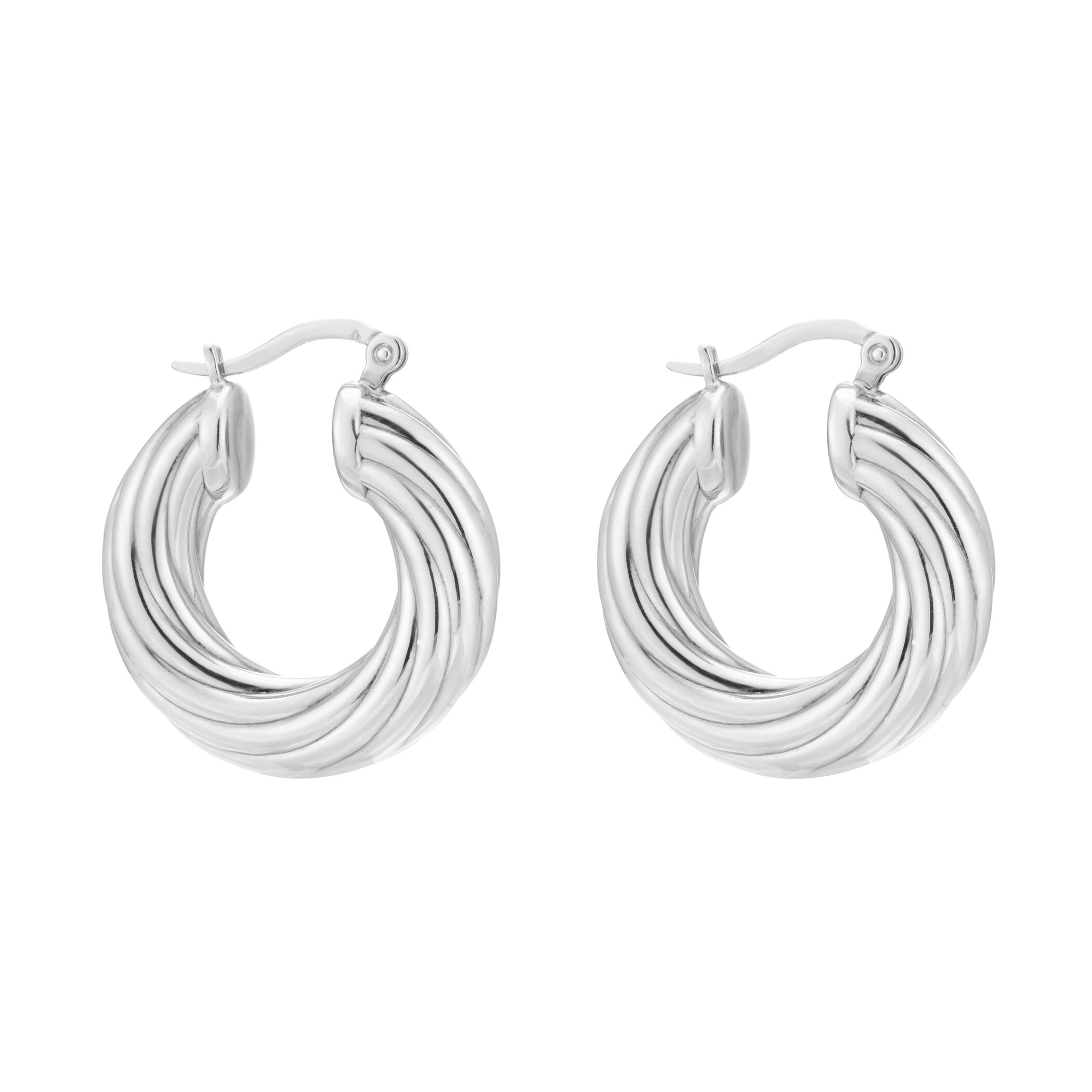 Goldsmiths Sterling Silver Twist Hoop Earrings Goldsmiths Sterling Silver Twist Hoop Earrings