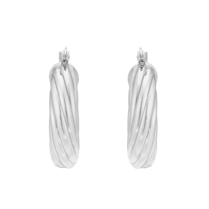 Goldsmiths Sterling Silver Twist Hoop Earrings