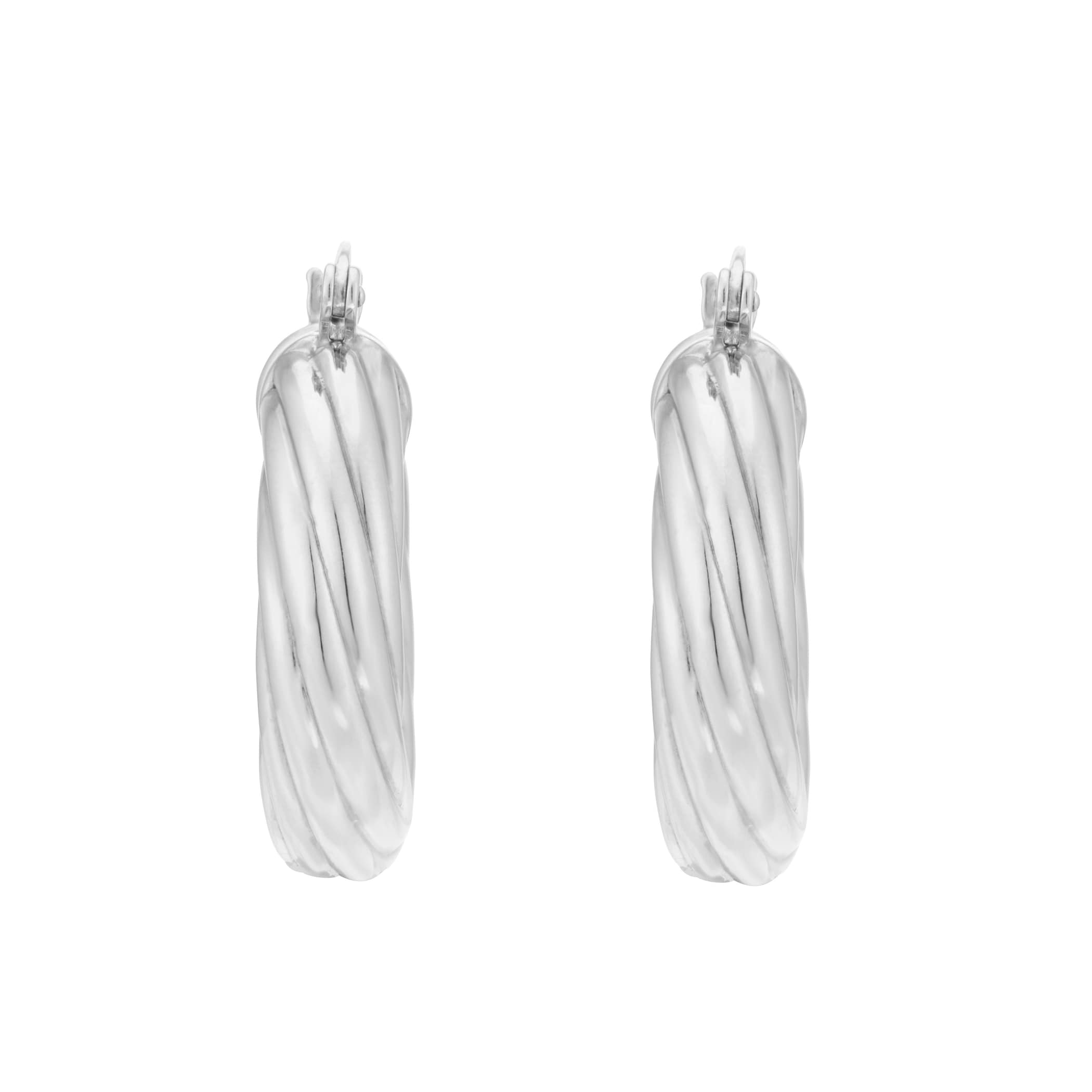 Goldsmiths Sterling Silver Twist Hoop Earrings Goldsmiths Sterling Silver Twist Hoop Earrings