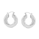 Goldsmiths Sterling Silver Twist Hoop Earrings