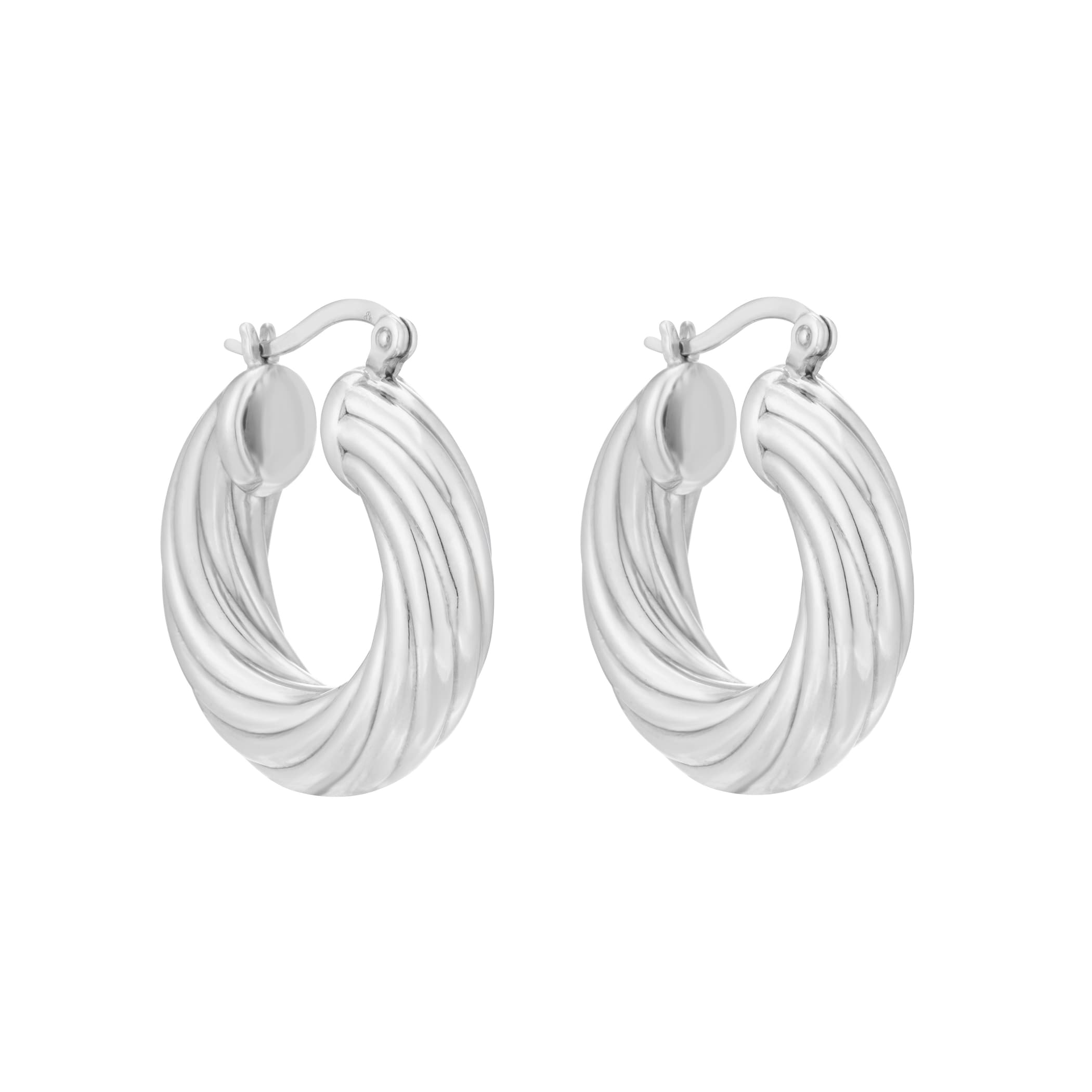 Goldsmiths Sterling Silver Twist Hoop Earrings Goldsmiths Sterling Silver Twist Hoop Earrings
