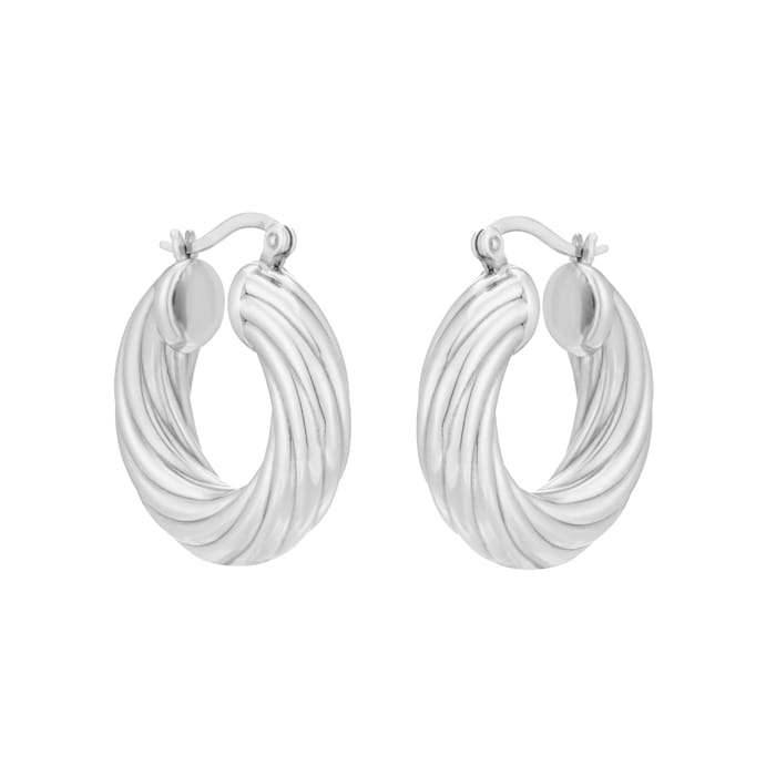 Goldsmiths Sterling Silver Twist Hoop Earrings