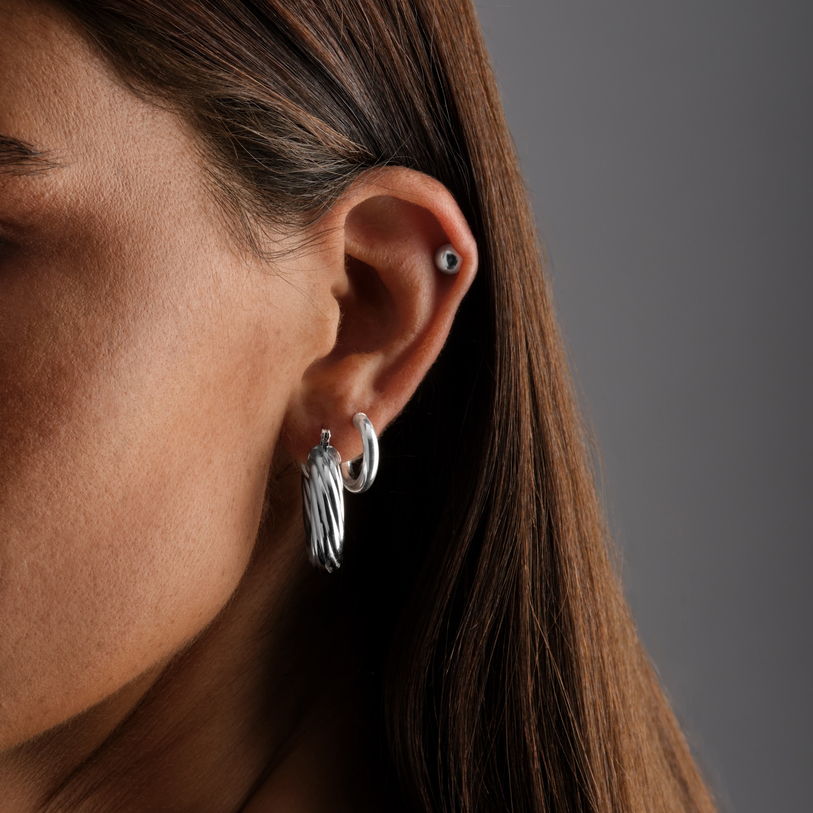 Goldsmiths Sterling Silver Twist Hoop Earrings Goldsmiths Sterling Silver Twist Hoop Earrings