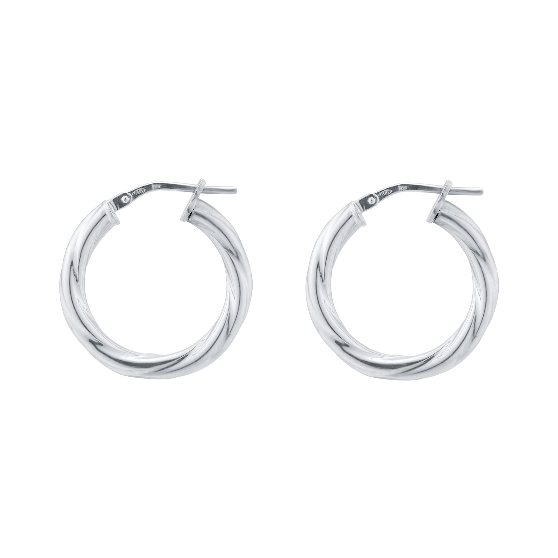 Goldsmiths Sterling Silver 22mm Twist Creole Hoop Earrings