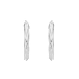 Goldsmiths Sterling Silver 22mm Twist Creole Hoop Earrings