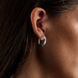 Goldsmiths Sterling Silver 22mm Twist Creole Hoop Earrings