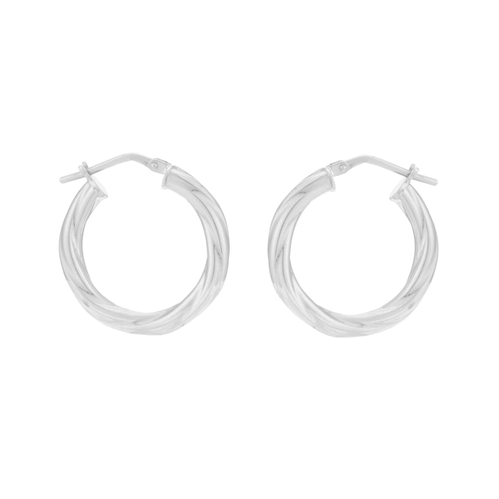 Goldsmiths Sterling Silver 22mm Twist Creole Hoop Earrings