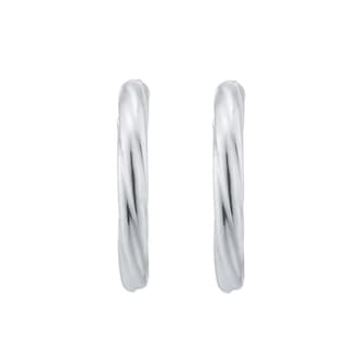Goldsmiths Sterling Silver 22mm Twist Creole Hoop Earrings Goldsmiths Sterling Silver 22mm Twist Creole Hoop Earrings