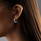 Goldsmiths Sterling Silver 18.5mm Graduated Creole Hoop Earrings