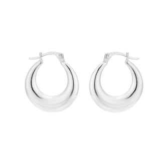 Goldsmiths Sterling Silver 18.5mm Graduated Creole Hoop Earrings Goldsmiths Sterling Silver 18.5mm Graduated Creole Hoop Earrings