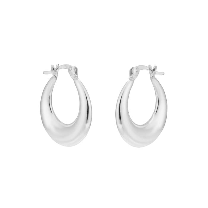 Goldsmiths Sterling Silver 18.5mm Graduated Creole Hoop Earrings