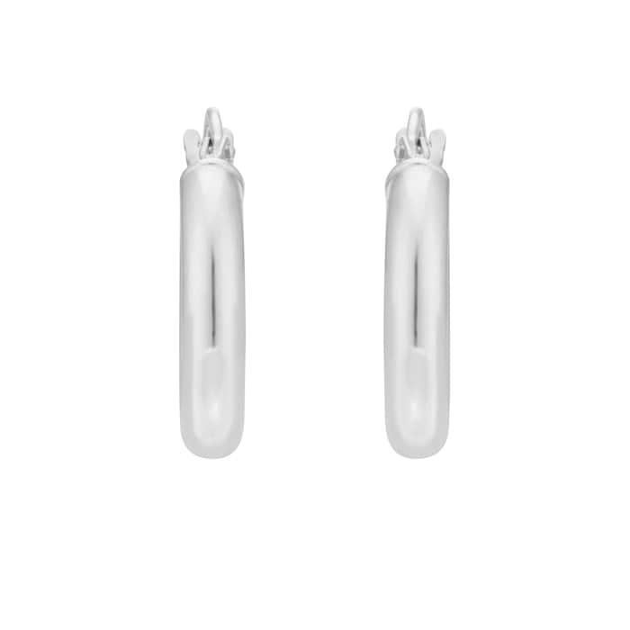 Goldsmiths Sterling Silver 15.5mm Tube Creole Hoop Earrings
