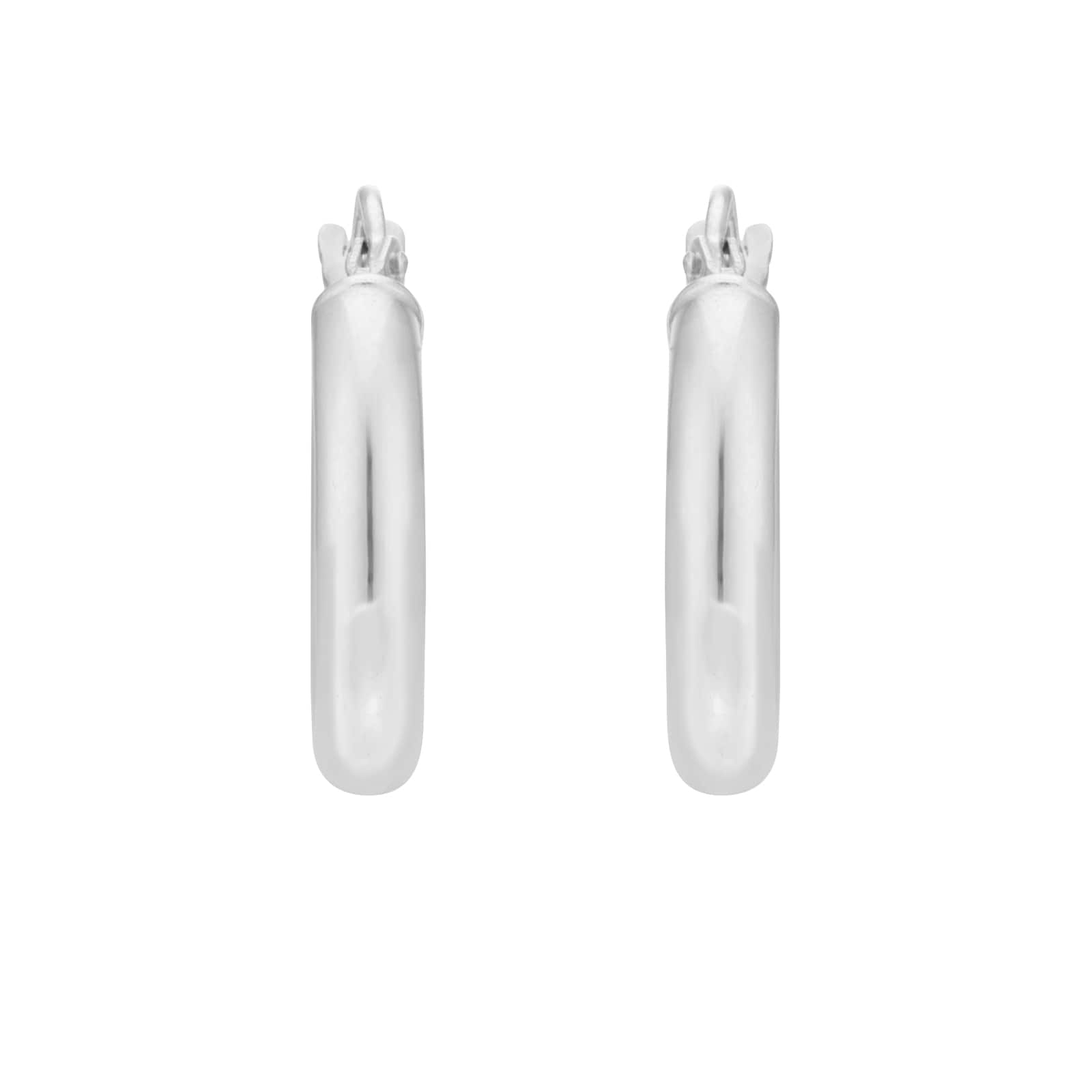 Goldsmiths Sterling Silver 15.5mm Tube Creole Hoop Earrings