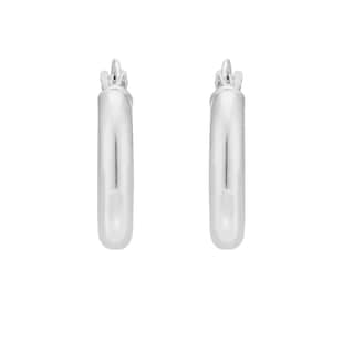 Goldsmiths Sterling Silver 15.5mm Tube Creole Hoop Earrings