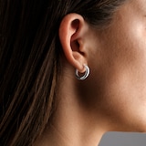 Goldsmiths Sterling Silver 15.5mm Tube Creole Hoop Earrings