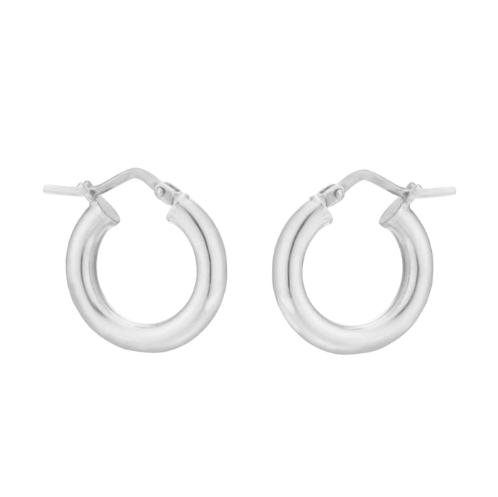 Goldsmiths Sterling Silver 15.5mm Tube Creole Hoop Earrings