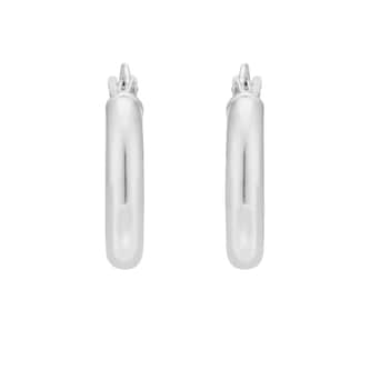 Goldsmiths Sterling Silver 15.5mm Tube Creole Hoop Earrings