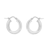 Goldsmiths Sterling Silver 15.5mm Tube Creole Hoop Earrings