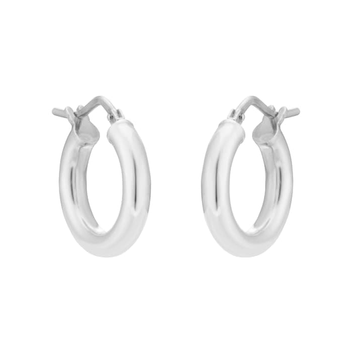 Goldsmiths Sterling Silver 15.5mm Tube Creole Hoop Earrings