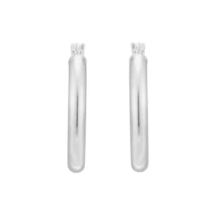 Goldsmiths Sterling Silver 21mm Tube Creole Hoop Earrings