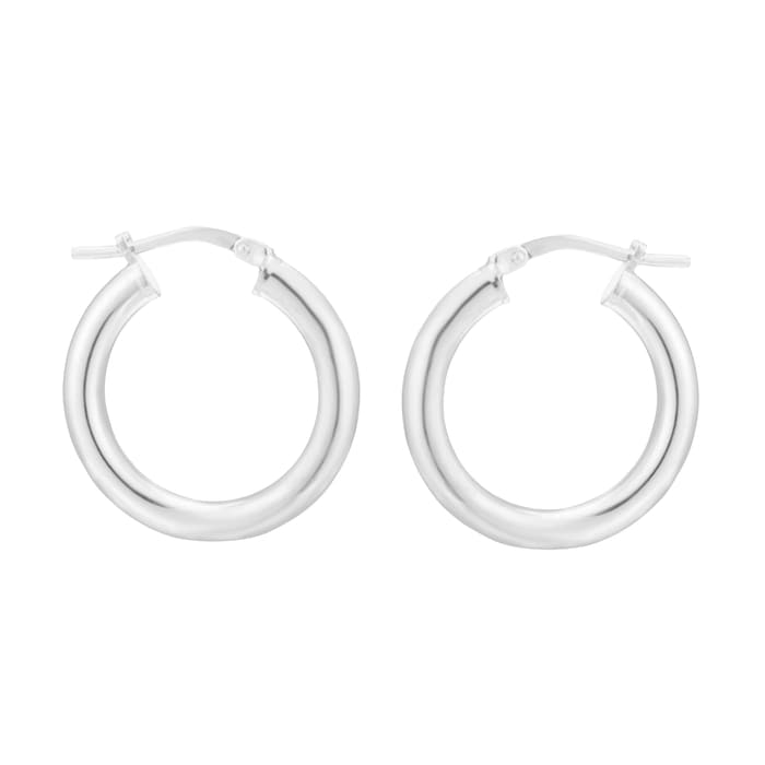 Goldsmiths Sterling Silver 21mm Tube Creole Hoop Earrings