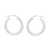 Goldsmiths Sterling Silver 21mm Tube Creole Hoop Earrings