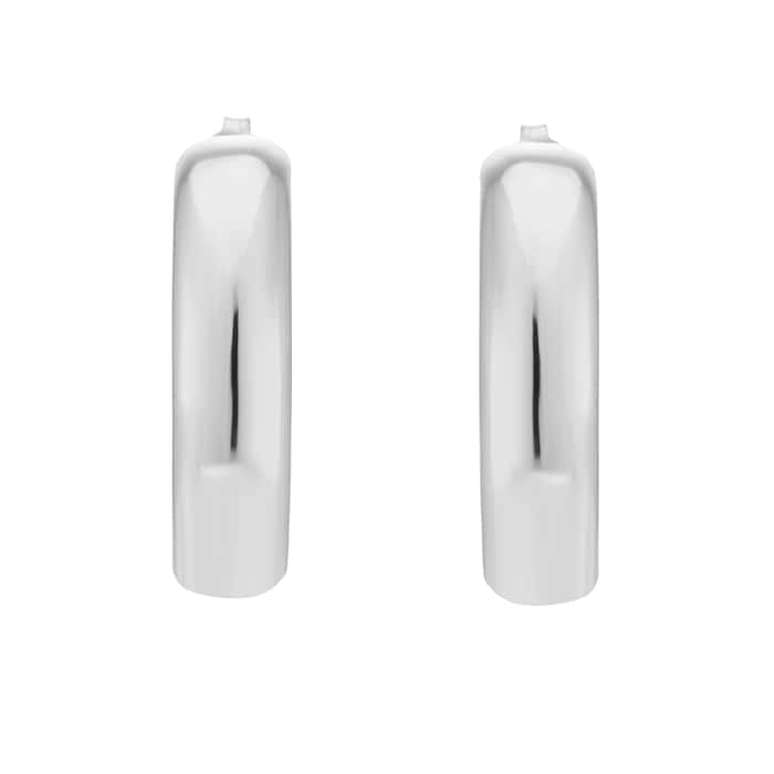 Goldsmiths Sterling Silver 27.5mm Puffed Hoop Earrings