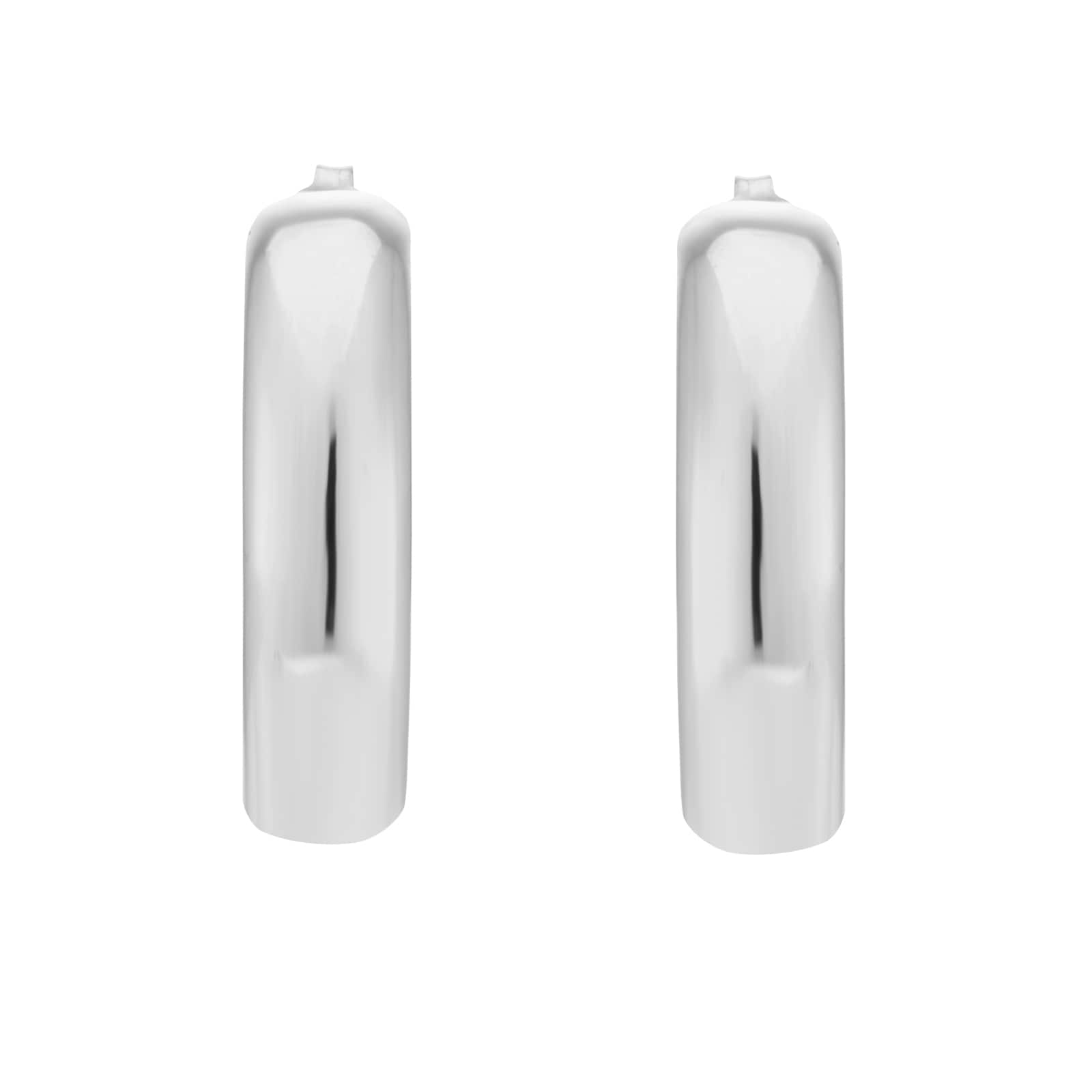 Goldsmiths Sterling Silver 27.5mm Puffed Hoop Earrings
