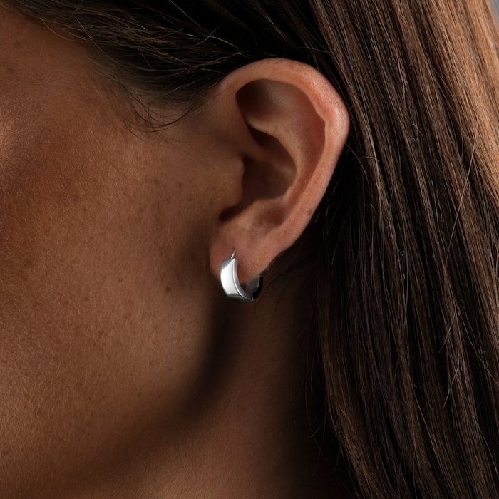 Goldsmiths Sterling Silver 15mm Hoop Earrings
