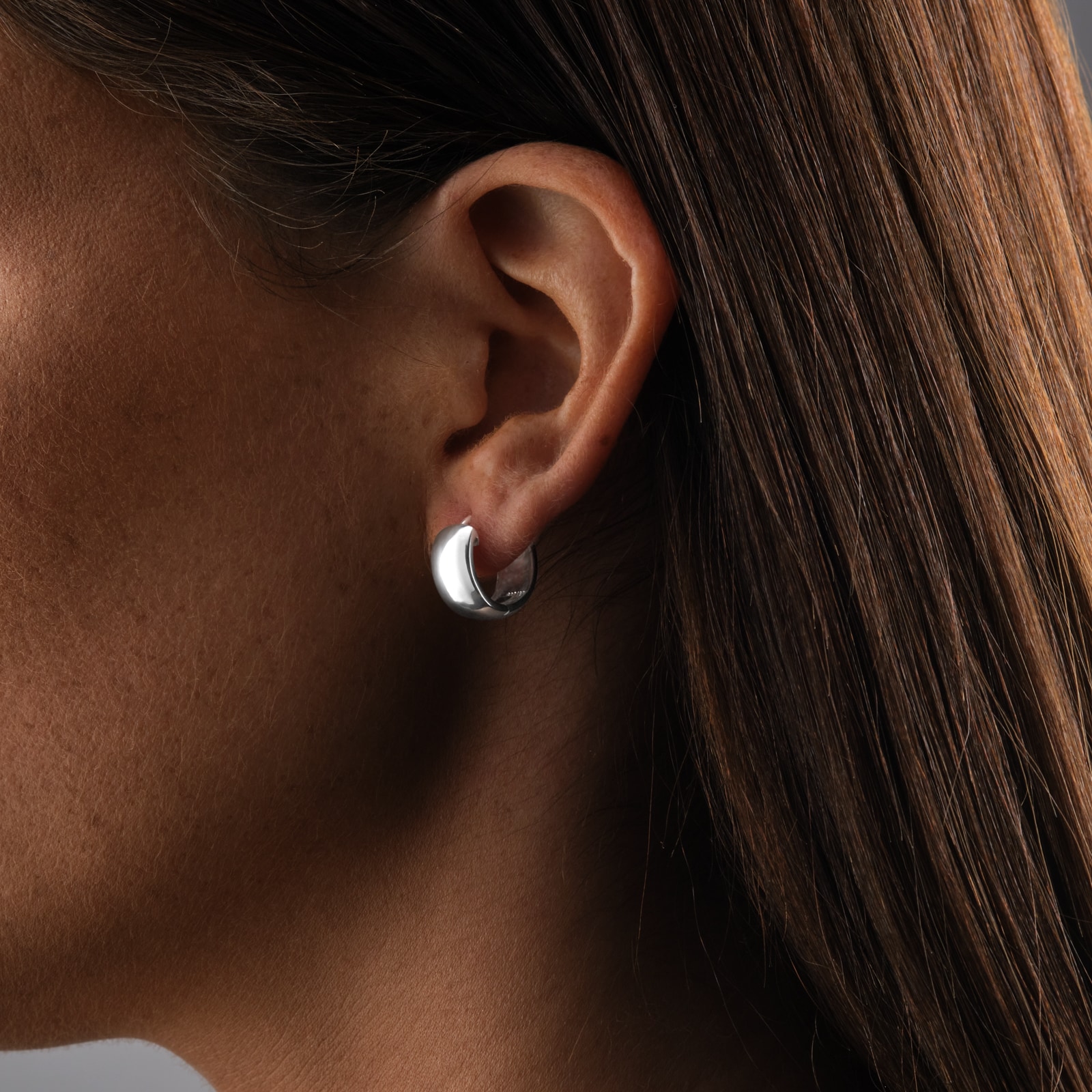 Goldsmiths Sterling Silver 14mm Huggie Earrings