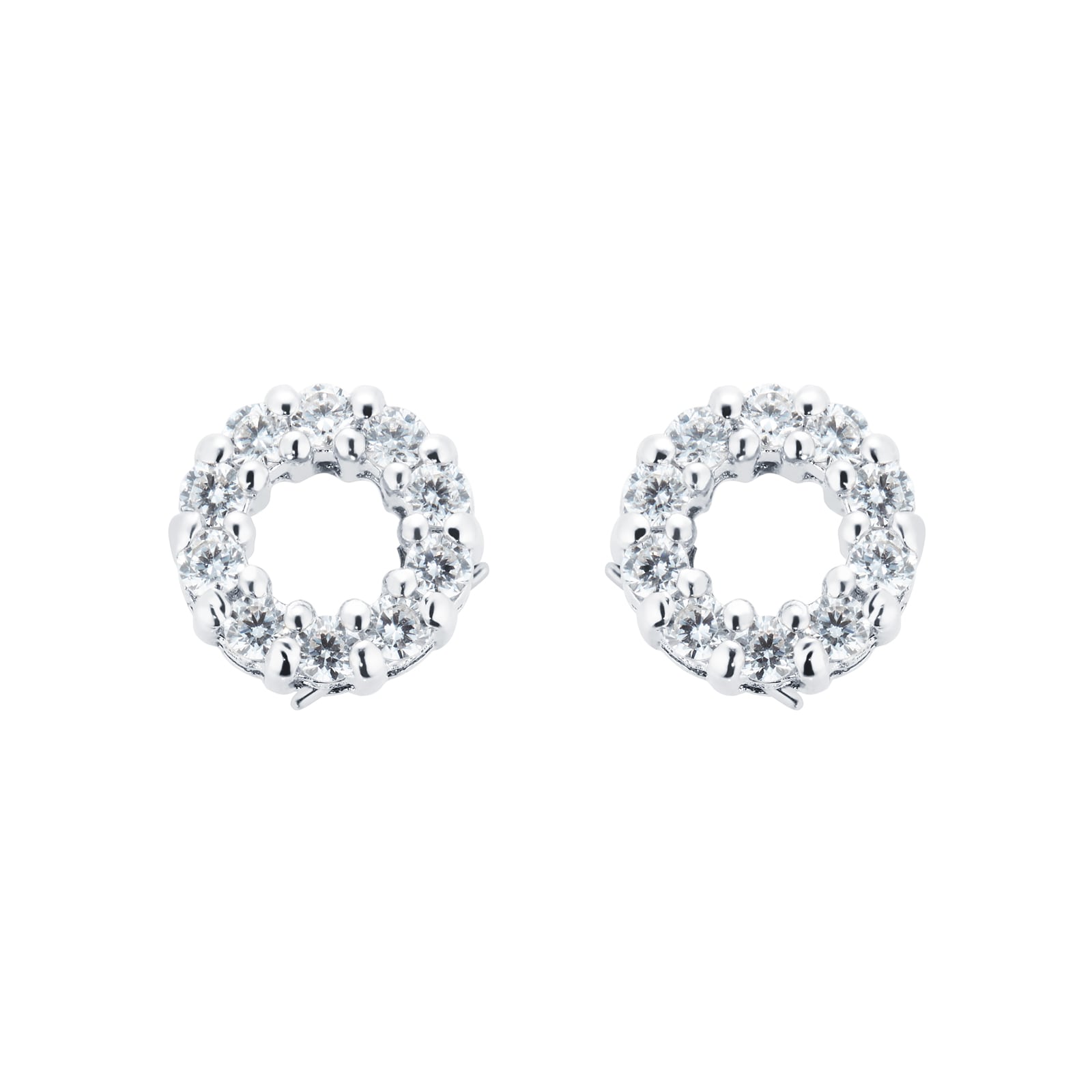 Goldsmiths Silver Cubic Zirconia Circle Stud Earrings Goldsmiths Silver Cubic Zirconia Circle Stud Earrings