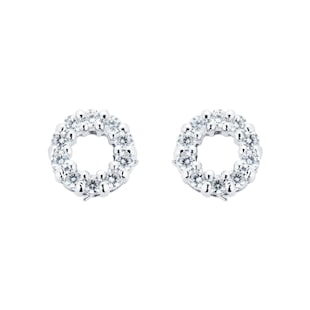 Goldsmiths Silver Cubic Zirconia Circle Stud Earrings