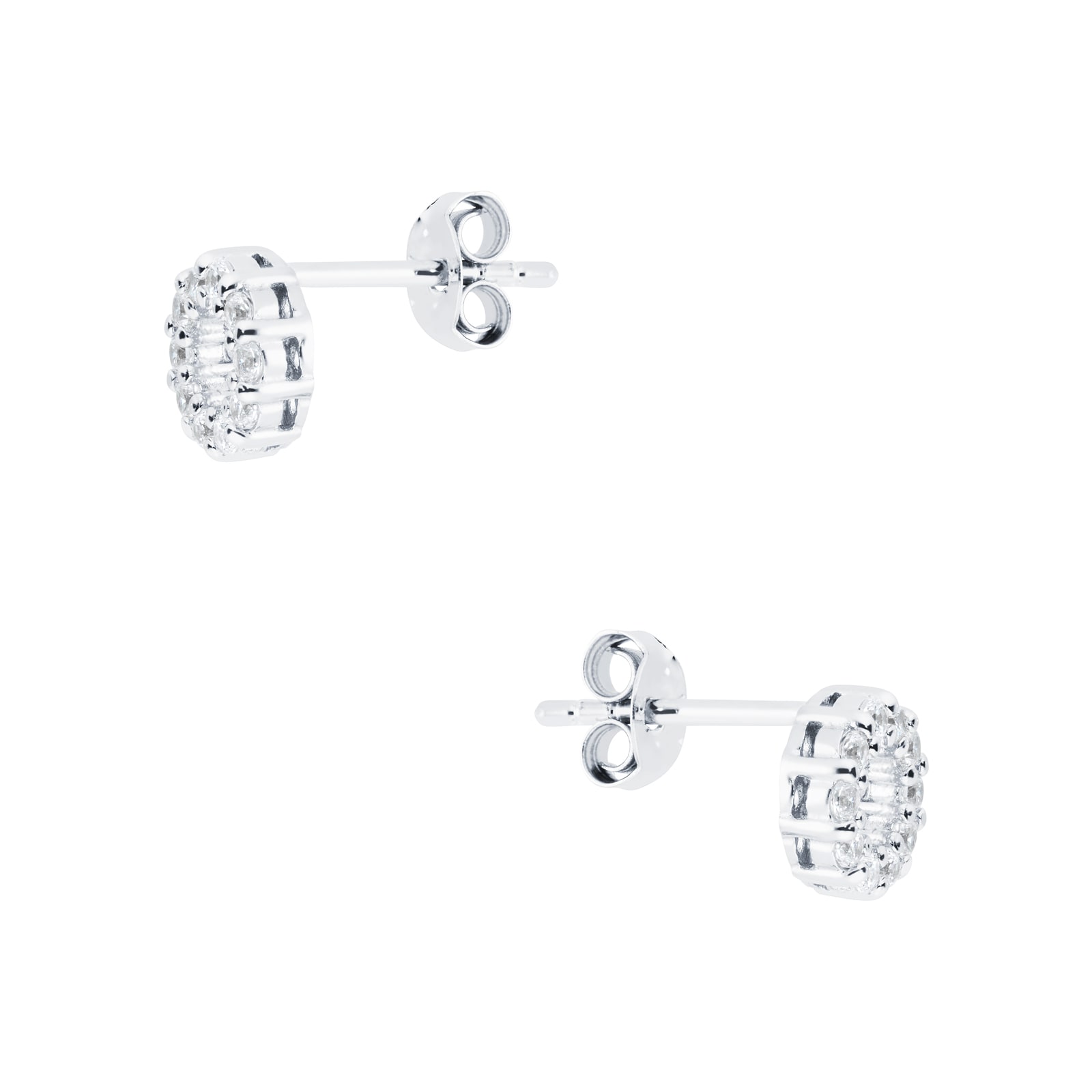 Goldsmiths Silver Cubic Zirconia Circle Stud Earrings Goldsmiths Silver Cubic Zirconia Circle Stud Earrings