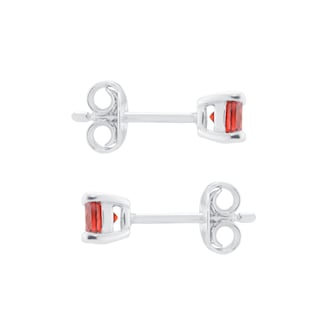 Goldsmiths Silver January Red Cubic Zirconia Stud Earrings Goldsmiths Silver January Red Cubic Zirconia Stud Earrings