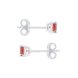 Goldsmiths Silver January Red Cubic Zirconia Stud Earrings