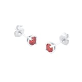 Goldsmiths Silver January Red Cubic Zirconia Stud Earrings