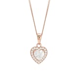 Goldsmiths Rose Gold Plated Cubic Zirconia Heart Pendant