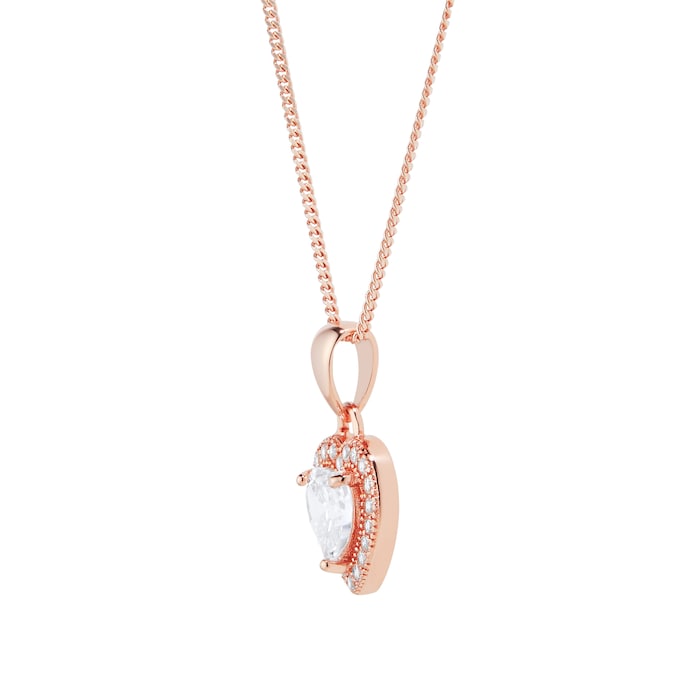 Goldsmiths Rose Gold Plated Cubic Zirconia Heart Pendant 8.46.5744 ...